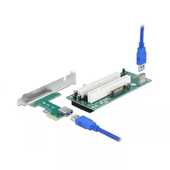 Karta riser DeLOCK PCI Express x1 na 2 x PCI 32 Bit z kablem 60 cm