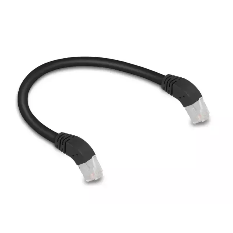 Kabel sieciowy DeLOCK RJ45 Cat.6A S/FTP 45° w dół 0,25 m czarny