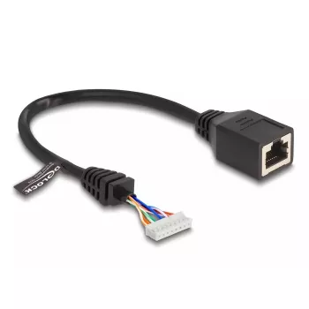 Kabel sieciowy DeLOCK 88006 gniazdo RJ45 na żeńskie złącze pinowe Cat5e 0,23 m czarny