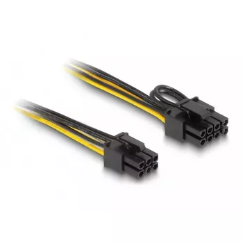 DeLOCK 83004 wewnętrzny kabel zasilający 0,5 m PCI-E 6-pin na 2 x 6+2 pin