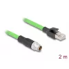 Kabel sieciowy DeLOCK M12 X-coded 8 pin męski na RJ45 męski PUR TPU 2 m