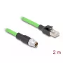 Kabel sieciowy DeLOCK M12 X-coded 8 pin męski na RJ45 męski PUR TPU 2 m
