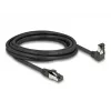 Kabel sieciowy DeLOCK RJ45 Cat.8.1 skierowany pod kątem 90° w dół / prosty 3 m czarny