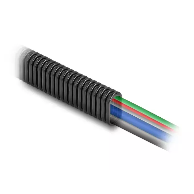 DELOCK plastikowy elastyczny owalny kanał ochronny na kable 13,6 x 6,3 mm, 5 m, czarny