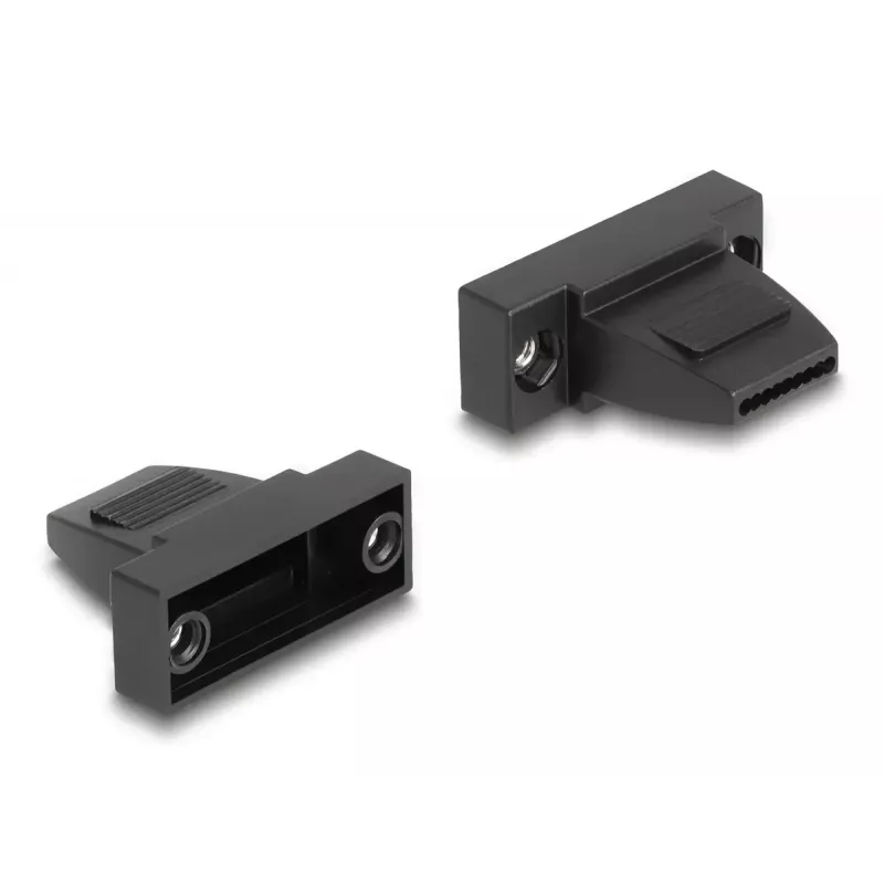 Osłona kabla DELOCK D-Sub 9-pin do kabla płaskiego, plastik, czarny, 25×32×14 mm