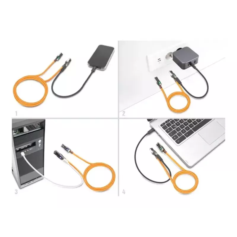 Kabel sieciowy DeLOCK RJ45 Self Tracing Kat.6A 1m Pomarańczowy