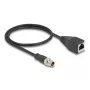 Kabel sieciowy DeLOCK M12 X-kodowany 8-pin męski na RJ45 żeński Cat5e 0,5 m Czarny