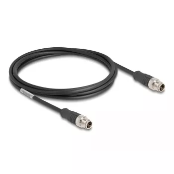 Kabel sieciowy DeLOCK M12 X-kodowany 8-pinowy wtyk do wtyku Cat5e 2 m Czarny