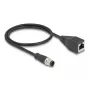 Kabel sieciowy DeLOCK M12 D-kodowany 4-pinowy męski na RJ45 żeński Cat5e 0,5 m czarny