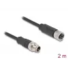 Sieciowy kabel DeLOCK M12 X-kodowany 8-stykowy męski na żeński Cat5e 2 m Czarny