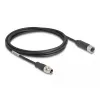 Sieciowy kabel DeLOCK M12 X-kodowany 8-stykowy męski na żeński Cat5e 2 m Czarny