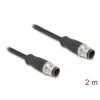 Kabel sieciowy DeLOCK M12 D-kodowany 4-pinowy męski do męskiego Cat5e 2 m Czarny