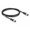 Kabel sieciowy DeLOCK M12 D-kodowany 4-pinowy męski do męskiego Cat5e 2 m Czarny