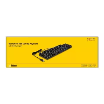 DeLOCK 12115 Klawiatura gamingowa USB QWERTZ niemiecka czarna mechaniczna RGB