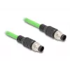 Kabel sieciowy DeLOCK M12 Kabel z kodowaniem A 8-pinowy męski na męski PUR (TPU) 5 m