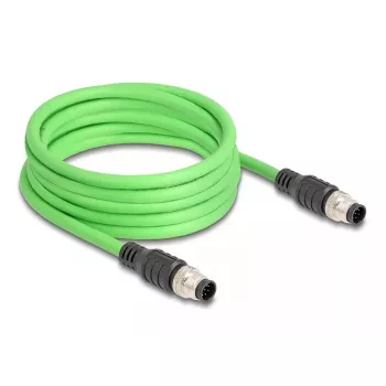 Kabel sieciowy DeLOCK M12 Kabel z kodowaniem A 8-pinowy męski na męski PUR (TPU) 5 m
