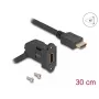 DeLOCK panelowy montażowy przewód HDMI żeński 45° kątowy na męski 30 cm 8K 60 Hz czarny