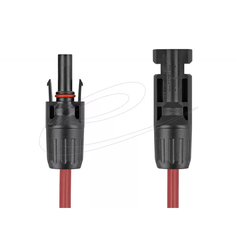 Kabel DELOCK 90972 DL4 złącze solarne męskie na żeńskie 4 mm² 1 m czerwony/czarny 1000 V DC