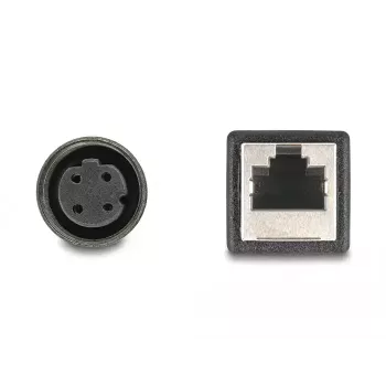 adapter kablowyowy DeLOCK M12 D‑kodowany 4‑pinowe gniazdo żeńskie na RJ45 żeńskie 50 cm