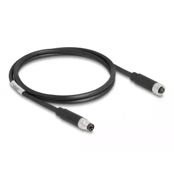 DeLOCK kabel M8 4-pinowy kodowany-A męski na żeński PUR TPU 1 m