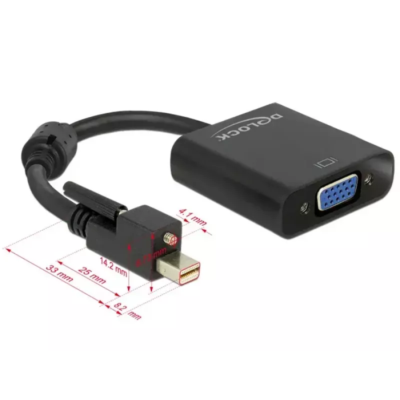 adapter kablowya wideo DeLOCK 62641 Mini DisplayPort na VGA 0,25 m