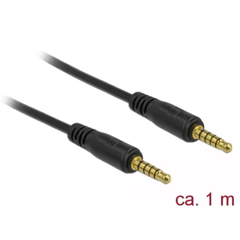 Kabel audio DeLOCK 85696 1m 3.5mm Czarny