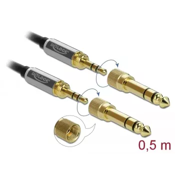 Przewód audio DeLOCK 85784 0,5 m 3,5 mm czarno-szary