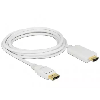Video adapter kablowy DeLOCK 83819 3m DisplayPort HDMI biały