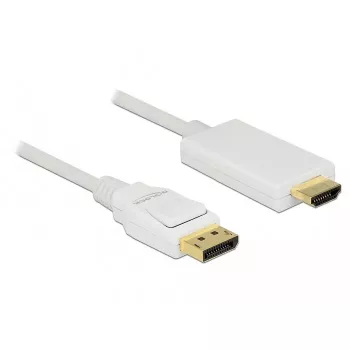 Video adapter kablowy DeLOCK 83819 3m DisplayPort HDMI biały