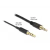 Przedłużacz audio DeLOCK 66074 3,5 mm 4-pin męski na żeński Ultra cienki 0,5 m czarny