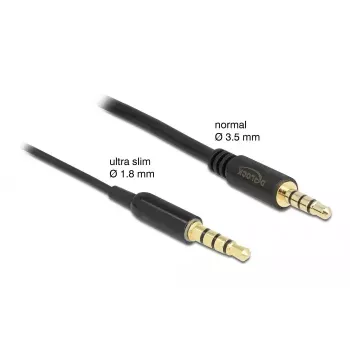 Przedłużacz audio DeLOCK 66074 3,5 mm 4-pin męski na żeński Ultra cienki 0,5 m czarny