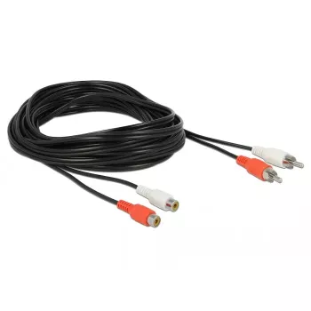 Kabel audio DeLOCK 85807 5 m 2 x RCA czarny czerwony biały