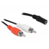 Kabel audio DeLOCK 85808 1,4 m 2xRCA 3,5 mm czarny czerwony biały