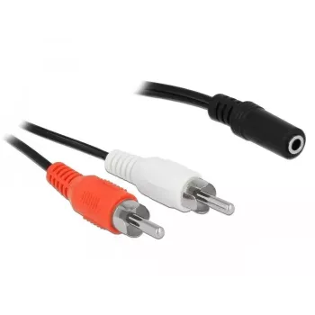 Kabel audio DeLOCK 85808 1,4 m 2xRCA 3,5 mm czarny czerwony biały