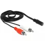 Kabel audio DeLOCK 85808 1,4 m 2xRCA 3,5 mm czarny czerwony biały