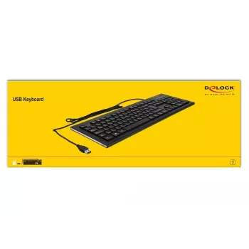 Klawiatura DeLOCK 12672 Biurowa USB QWERTZ Niemiecki Czarny