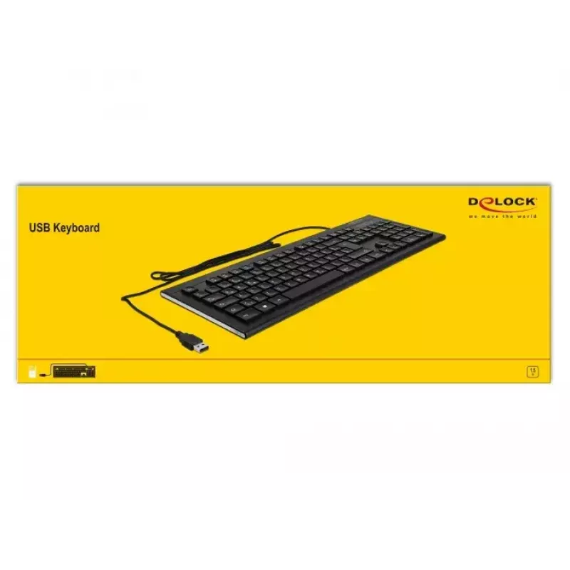Klawiatura DeLOCK 12672 Biurowa USB QWERTZ Niemiecki Czarny