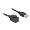 Moduł Keystone DeLOCK 86384 płaski czarny USB C