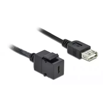 Moduł Keystone DeLOCK 86384 płaski czarny USB C