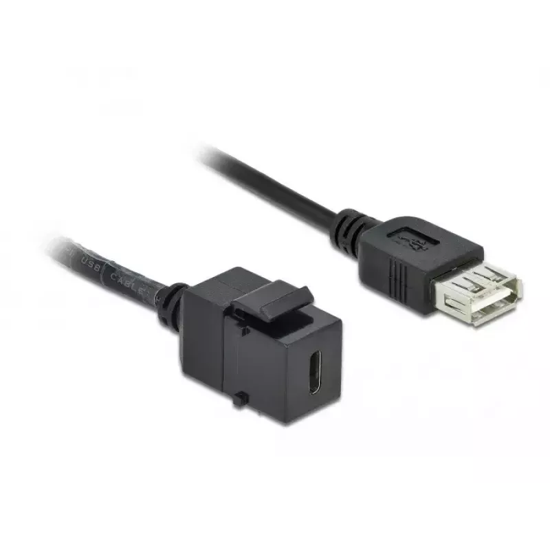 Moduł Keystone DeLOCK 86384 płaski czarny USB C