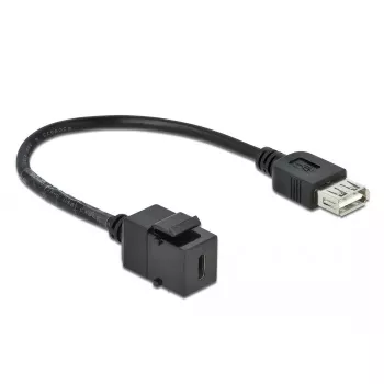 Moduł Keystone DeLOCK 86384 płaski czarny USB C