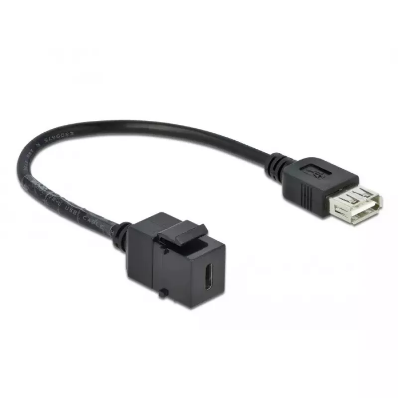 Moduł Keystone DeLOCK 86384 płaski czarny USB C