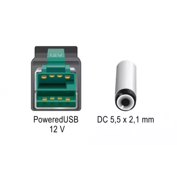 Kabel zasilający DeLOCK 85497 1m PoweredUSB Czarny