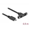 DeLOCK Kabel USB 2.0 Micro-B żeński do montażu panelowego na USB 2.0 Micro-B męski 0,5 m