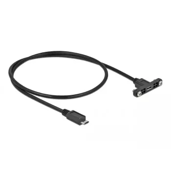 DeLOCK Kabel USB 2.0 Micro-B żeński do montażu panelowego na USB 2.0 Micro-B męski 0,5 m