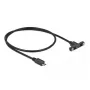 DeLOCK Kabel USB 2.0 Micro-B żeński do montażu panelowego na USB 2.0 Micro-B męski 0,5 m