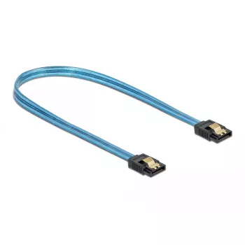 Kabel SATA DeLOCK 82133 efekt UV Glow niebieski 70 cm