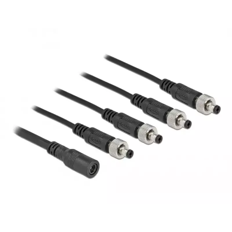 Rozgałęźnik kabla DeLOCK 86588 5.5 x 2.1 mm 1 x żeński na 4 x męski przykręcane