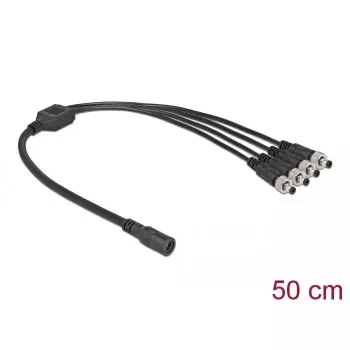 Rozgałęźnik kabla DeLOCK 86588 5.5 x 2.1 mm 1 x żeński na 4 x męski przykręcane