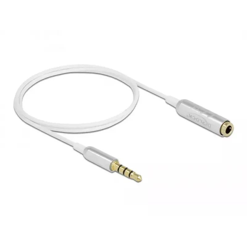 Przedłużacz audio DeLOCK 66072 3.5 mm wtyk męski na żeński ultracienki 0.5 m biały